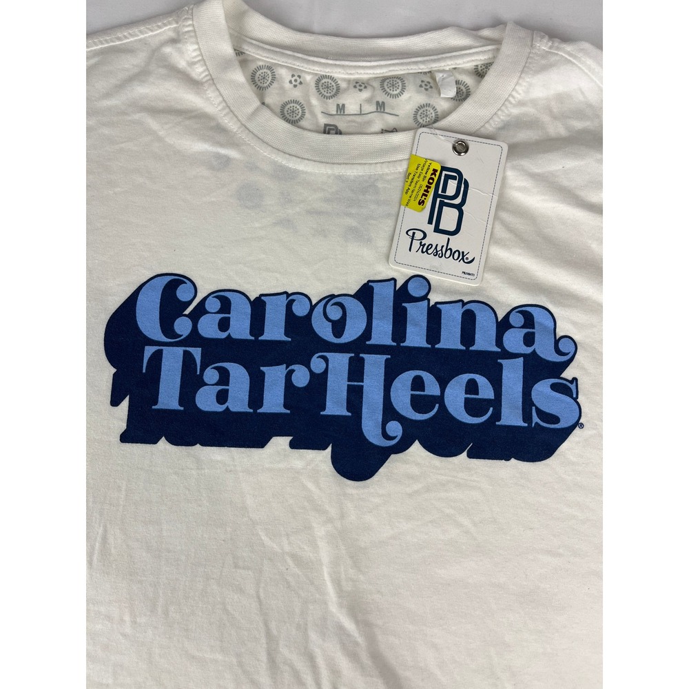 Pressbox Carolina Tar Heels Graphic‎ Tee White T Shirt Women's Medium New